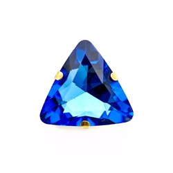 Кристалл Риволи Треугольный в Оправе, 20 мм, Синий