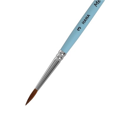 Кисть Колонок харбин круглая, HANA Мечтай № 3 (длина волоса 15 мм), короткая ручка матовая