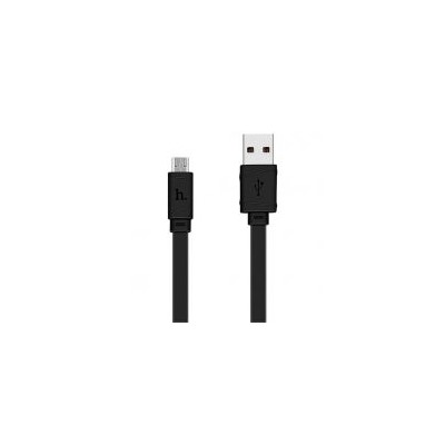 Кабель USB 2.0 Am=>micro B - 1.0 м, плоский, черный, Hoco X5 Bamboo