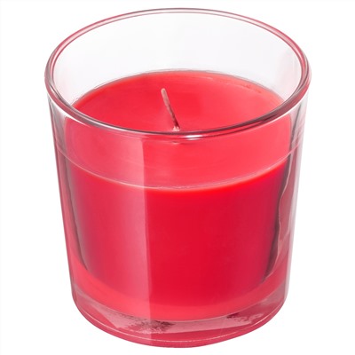 SINNLIG СИНЛИГ, Ароматическая свеча в стакане, Красные садовые ягоды/красный, 7.5 см