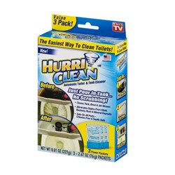Пенящийся очиститель для унитаза Hurri Clean, 3 пакетика, Акция!