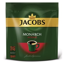 Кофе растворимый JACOBS Monarch "Intense" сублимированный, 500г мягкая упаковка 622017