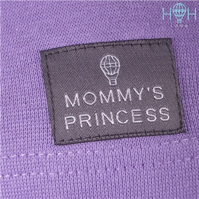 ШЛ20-08910427 Однослойная шапка с нашивкой "Mommy's Princess", сиреневый