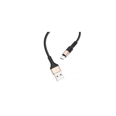 Кабель USB 3.1 Type C(m) - USB 2.0 Am - 1.0 м, тканевая оплетка, черно-золотистый, Hoco X26 Xpress