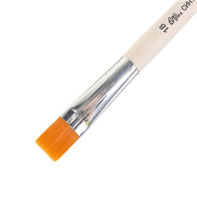 Кисть Синтетика Плоская №18 (ширина обоймы 18 мм; длина волоса 19 мм), деревянная ручка, Calligrata