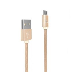 Кабель USB 2.0 Am=>micro B - 1.0 м, тканевая оплетка, золотистый, Hoco X2 Rapid Charging
