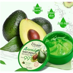 Гель для лица и тела с авокадо и коллагеном DISAAR Avocado Gel 99%, 300 мл. Многофункциональный