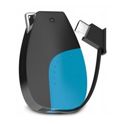 Зарядное устройство Hiper Circle, 500 мА/ч, microUSB, брелок, синий/черный