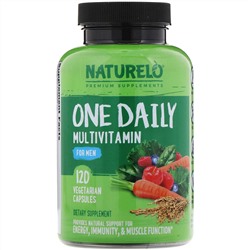 NATURELO, Мультивитамины One Daily для мужчин, 120 растительных капсул