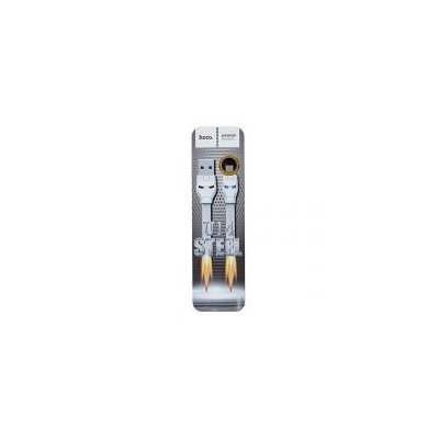 Кабель USB 2.0 Am=>micro B - 1.2 м, плоский, белый, Hoco U14 Steel Man
