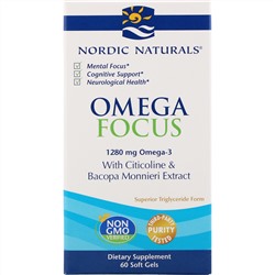 Nordic Naturals, Omega Focus, 1280 мг, 60 мягких желатиновых капсул
