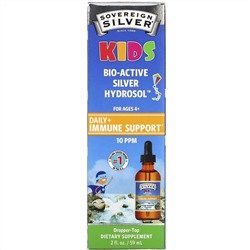 Sovereign Silver, Bio-Active Silver Hydrosol, для детей, ежедневная поддержка иммунитета, 10 ч/млн, 59 мл (2 жидк. унции)