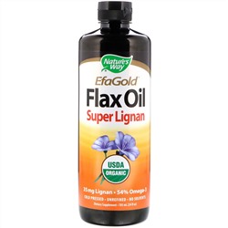 Nature's Way, Organic, EfaGold, Flax Oil, Super Lignan, 24 fl oz (705 ml)