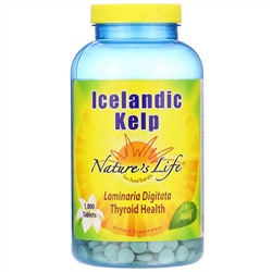 Nature's Life, исландские бурые водоросли, 1000 таблеток