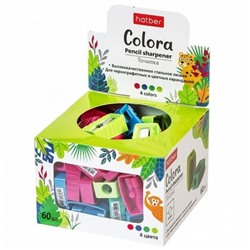 Точилка пластиковая "COLORA" (079570) 4 цвета Хатбер