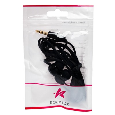 Проводные наушники внутриканальные RockBox HRBX-300, 3.5 Jack (black)