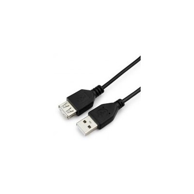 Кабель удлинитель USB 2.0 Am=>Af - 0.5 м, черный, пакет, Гарнизон (GCC-USB2-AMAF-0.5M)