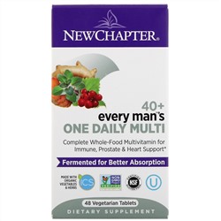 New Chapter, 40+ Every Man's One Daily Multi, 48 вегетарианских таблеток