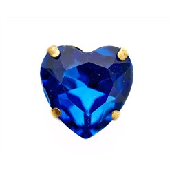 Кристалл Риволи Сердце  в Оправе, 10 мм, Синий