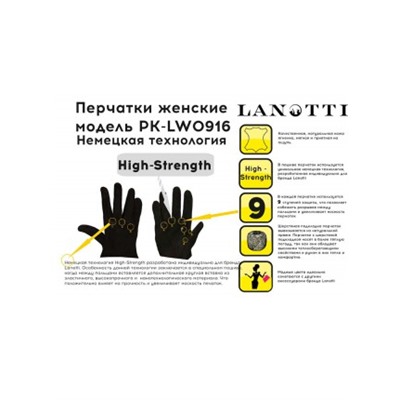 Перчатки женские Lanotti PK-LW0830Z_черный