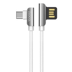 Кабель USB 3.1 Type C(m) - USB 2.0 Am - 1.2 м, угловой, двухсторон. USB разъем, белый, Hoco U42