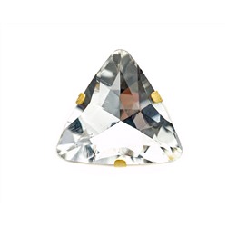 Кристалл Риволи в оправе с цапами, 20 мм, Треугольный, Серебристый