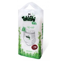 Takeshi Kid's. Подгузники-трусики для детей бамбуковые L (9-14 кг) 44 шт. КР 1221