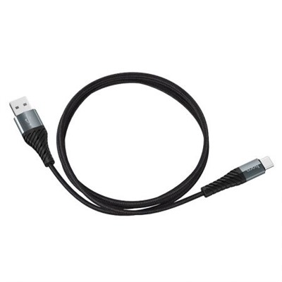 Кабель USB 3.1 Type C(m) - USB 2.0 Am - 1.0 м, черный, тканевая оплетка, Hoco X38 Cool