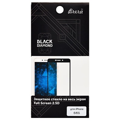 Защитное стекло Full Screen Brera 2,5D для "Apple iPhone 6/iPhone 6S" (black)