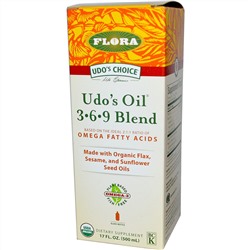 Flora, Udo's Choice, масло Udo's 3•6•9 Blend, 500 мл (17 жидких унций)