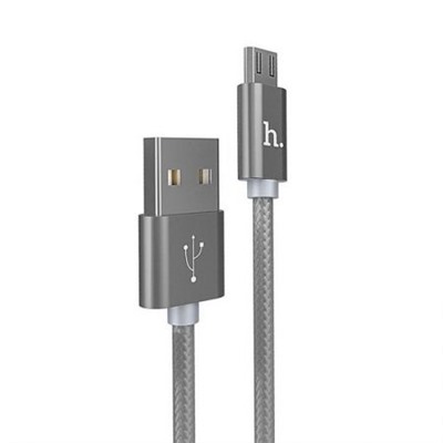 Кабель USB 2.0 Am=>micro B - 1.0 м, тканевая оплетка, серый, Hoco X2 (0L-00037540)