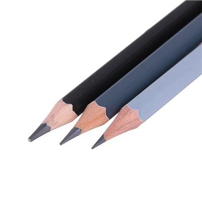 Набор карандашей чёрнографитных разной твёрдости ЗХК "Сонет" 12 штук, 8B-2H