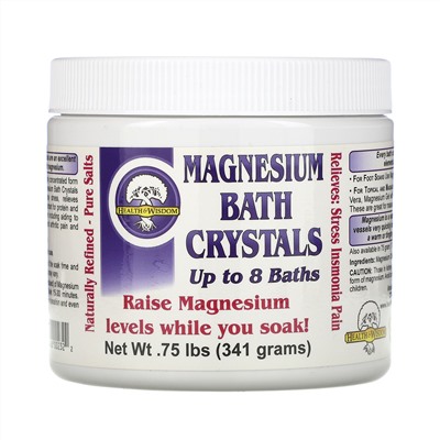 Health and Wisdom, Magnesium Bath Crystals, .75 lbs (341 g)