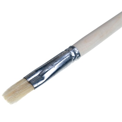 Кисть Щетина плоская №10 (ширина обоймы 10 мм; длина волоса 18 мм), деревянная ручка, Calligrata