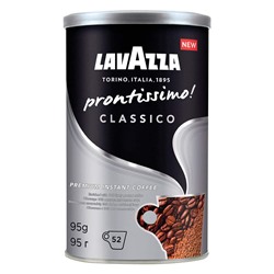 Кофе молотый в растворимом LAVAZZA "Prontissimo Classico" сублимированный, 95г жестяная банка 621437