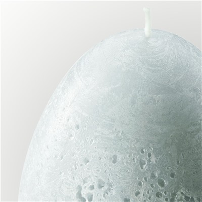 HEMBYGD ХЕМБЮГТ, Неароматич свеча формовая, яйцевидной формы/серый, 11.5 см