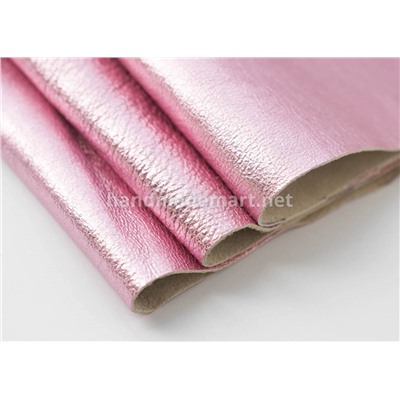 Натуральная Кожа Наппа Дазл, 4  дм², Светло-Розовая, Мягкая, Толщина 0,6 мм