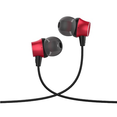 Проводные наушники с микрофоном внутриканальные Hoco M51 Proper sound universal, 3.5 Jack (red)