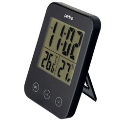 Термогигрометр комнатный Perfeo PF-S681 Touch с часами и будильником, черный (PF_A4861)