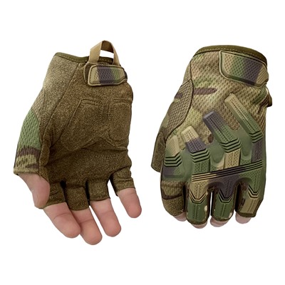 Тактические перчатки для спецоперации беспалые камуфляж Woodland  (B53) №106 - Перчатки надежно защищают кисти, обеспечивают полный контроль над оружием и снаряжением, находящимися в руках, при этом очень удобно и комфортно сидят