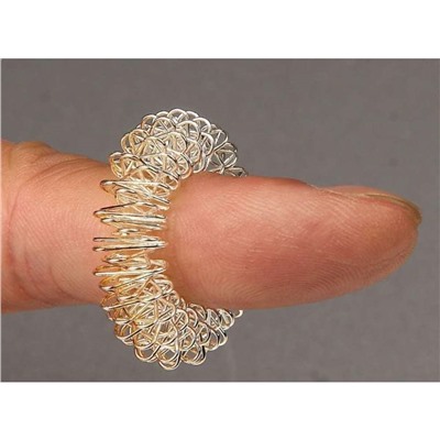 Пальцевый массажер Small Wholesale Finger Acupuncture Spring Ring Massager Ring Gold And Silver plating Spring Massage Finger stainless steel оптом оптом
