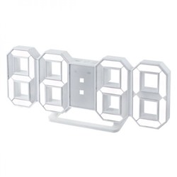 Часы будильник Perfeo LUMINOUS", белый корпус/белая LED подсветка (PF_5200)"