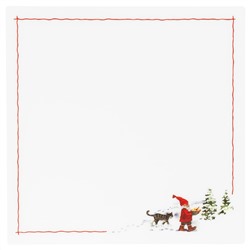 VINTER 2020 ВИНТЕР 2020, Салфетка под приборы, орнамент «Санта Клаус» белый/красный, 37x37 см