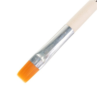 Кисть Синтетика Плоская №12 (ширина обоймы 12 мм; длина волоса 14 мм), деревянная ручка, Calligrata
