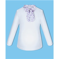 Белый школьный джемпер (блузка) для девочки 79394-ДШ21