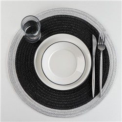 Салфетка сервировочная на стол Доляна «Лана», d=38 см, цвет чёрный