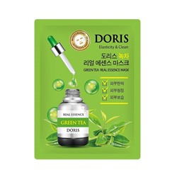 DORIS. Тканевая маска для лица с зеленым чаем GREEN TEA REAL ESSENCE, 25мл 0597