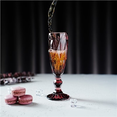 Бокал для шампанского Magistro «Круиз», 160 мл, 7×20 см, цвет розовый