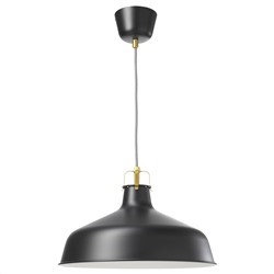 РАНАРП, Подвесной светильник, черный, 38 см