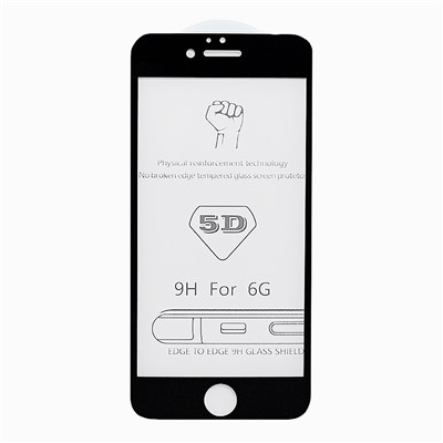 Защитное стекло Full Screen 3D Flat для "Apple iPhone 6/iPhone 6S" (black) (тех.уп.)